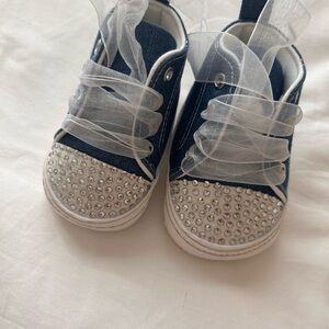 Stylish Blue and Silver Kids Shoes